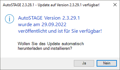 Auto-Update Benachrichtigung neue Version