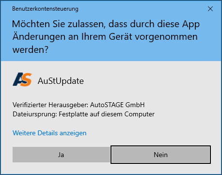 Auto-Update Benachrichtigung Benutzerkontensteuerung