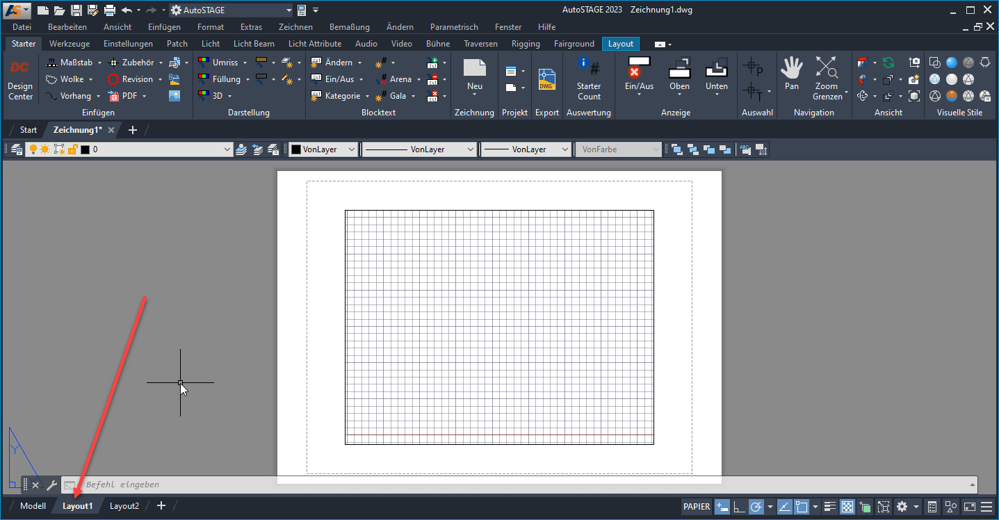 Ansicht eines Layouts