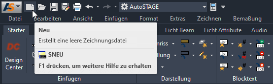 SNEU über Schnellzugriff