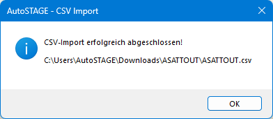 Anzeigen einer Meldung nach Ende des Imports