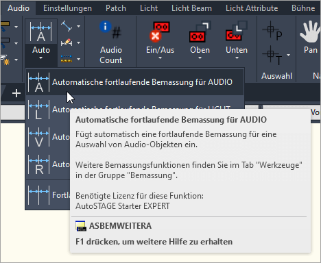 Fortlaufende Bemaßung