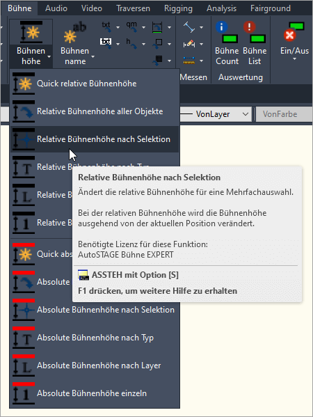 Relative Höhe - ASSTEH-S nach Selektion