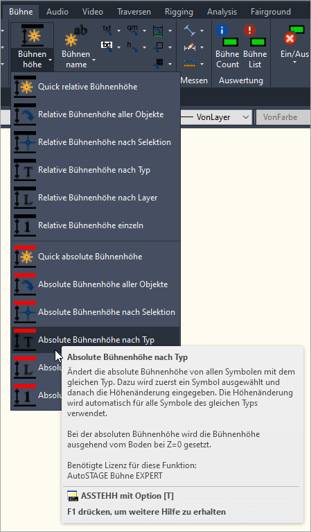 Absolute Höhe - ASSTEHH-T nach Typ