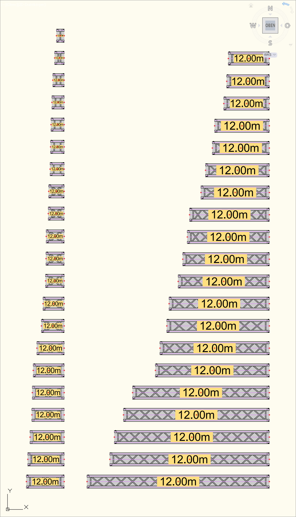 Beispiel für die mittige Anzeige der Trimhöhe
