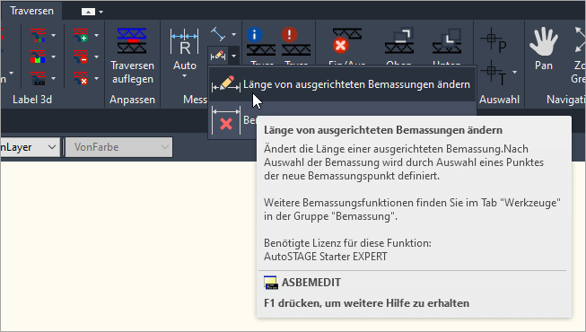 Ausgerichtete Bemaßung