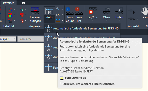 Fortlaufende Bemaßung