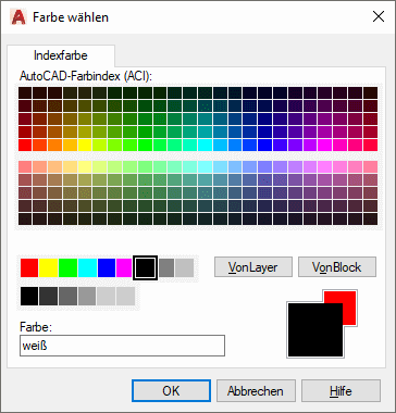 Farb-Picker zur Auswahl der Umriss-Farbe