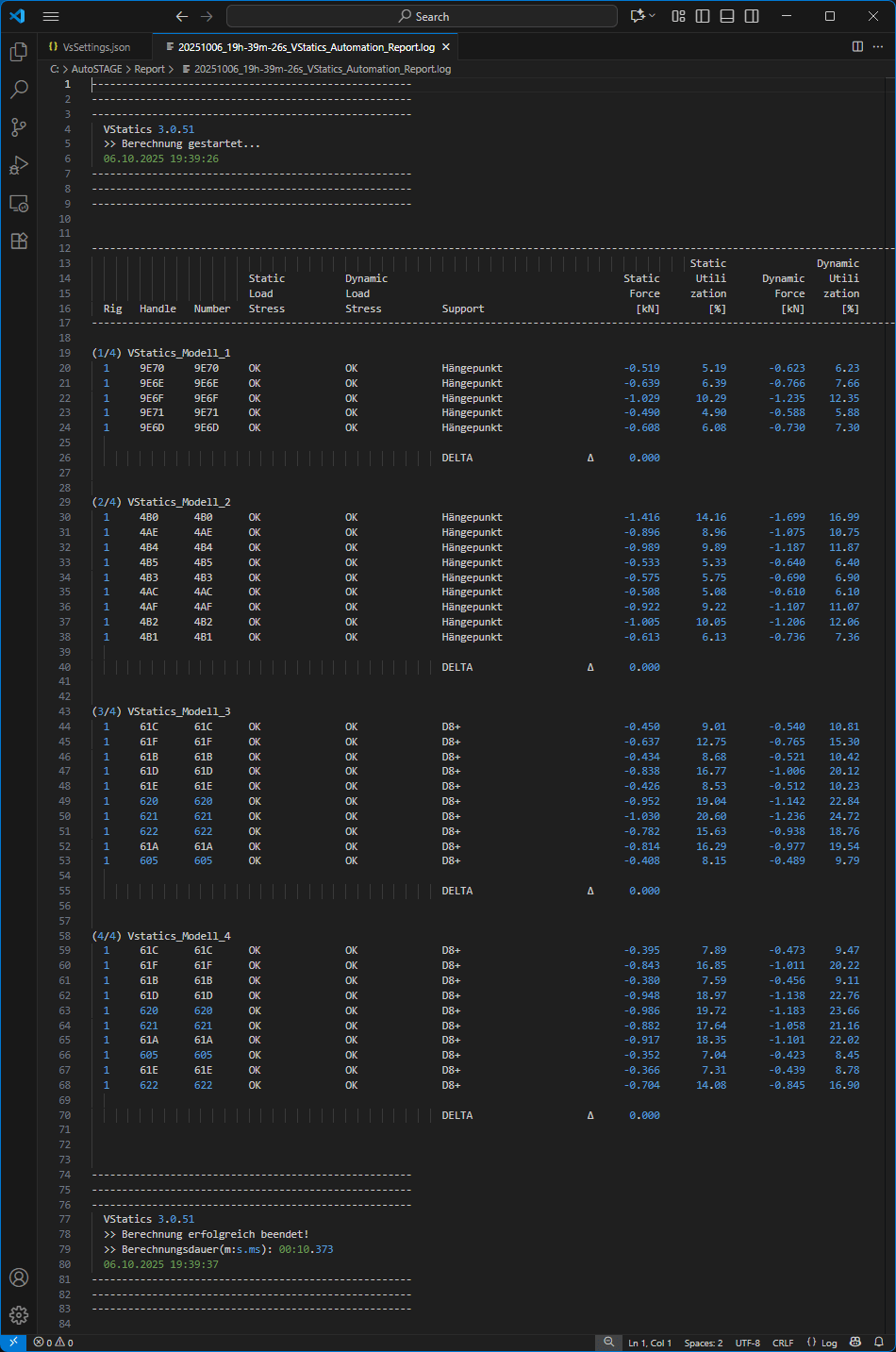Anzeige der Logdatei im Editor