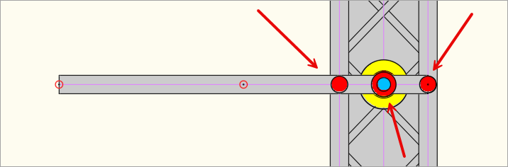 Visualisierung der Auflage von Pipes auf Traversen