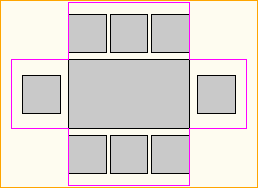 Dinnertisch 1,6m x 0,9m - 8 Personen