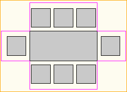 Dinnertisch 1,8m x 0,8m - 8 Personen