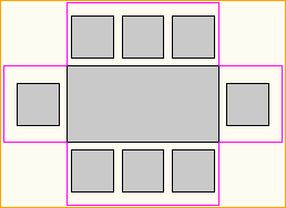 Dinnertisch 1,8m x 0,9m - 8 Personen
