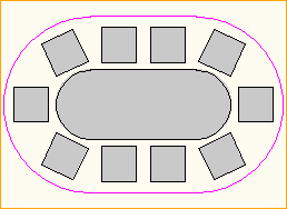 Dinnertisch Oval 2,5m x 1,0m - 10 Personen Dinnertisch Oval 2,5m x 1,0m - 10 Personen