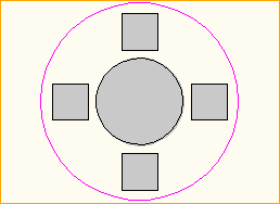 Dinnertisch Rund D=1,2m - 4 Personen