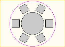 Dinnertisch Rund D=1,5m - 5 Personen