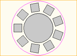 Dinnertisch Rund D=1,8m - 9 Personen
