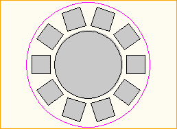 Dinnertisch Rund D=1,8m - 10 Personen