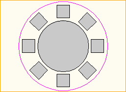 Dinnertisch Rund D=2,0m - 8 Personen