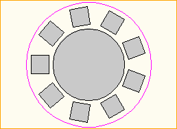 Dinnertisch Rund D=2,0m - 9 Personen
