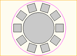 Dinnertisch Rund D=2,0m - 10 Personen