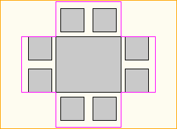 Dinnertisch 1,4m x 1,2m - 8 Personen