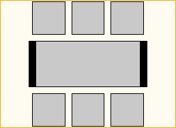 Brückentisch 1,8m x 0,7m - 6 Personen