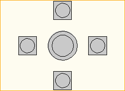 Stehtisch Rund D=0,8m - 4 Personen