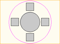 Dinnertisch Rund D=1,3m - 4 Personen
