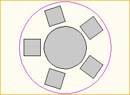 Dinnertisch Rund D=1,3m - 5 Personen