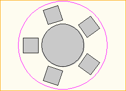 Dinnertisch Rund D=1,4m - 5 Personen