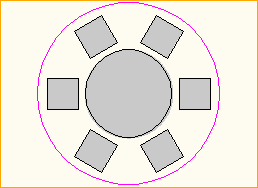Dinnertisch Rund D=1,4m - 6 Personen