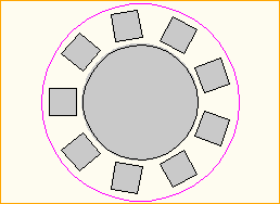 Dinnertisch Rund D=2,13m - 9 Personen