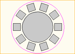 Dinnertisch Rund D=2,13m - 10 Personen