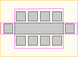 Dinnertisch 2,6m x 0,6m - 10 Personen