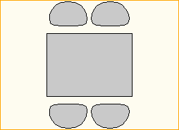 Dinnertisch 1,33m x 1,0m - 4 Personen