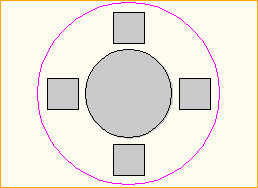 Dinnertisch Rund D=1,4m - 4 Personen