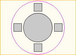 Dinnertisch Rund D=1,8m - 4 Personen
