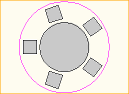 Dinnertisch Rund D=1,8m - 5 Personen