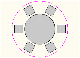 Dinnertisch Rund D=1,8m - 6 Personen