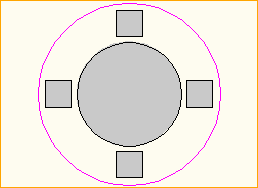 Dinnertisch Rund D=2,0m - 4 Personen