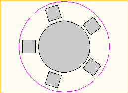 Dinnertisch Rund D=2,0m - 5 Personen