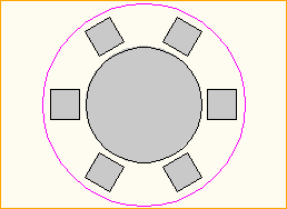 Dinnertisch Rund D=2,0m - 6 Personen