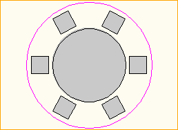 Dinnertisch Rund D=2,13m - 6 Personen