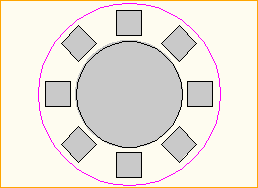 Dinnertisch Rund D=2,13m - 8 Personen
