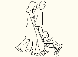 Familie von der Seite