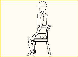 Figur sitzend mit Stuhl