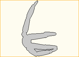 Figur sitzend, Hand gehoben