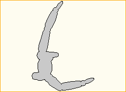 Figur stehend, Hand gehoben