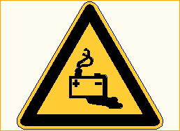 Warnung vor Gefahren durch das Aufladen von Batterien - W026 Warnung vor Gefahren durch das Aufladen von Batterien - W026